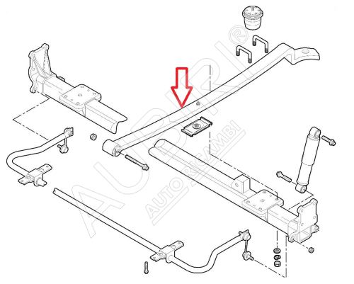 Leaf spring Fiat Ducato 2006-2023 rear, right, 1-leaf, air suspension