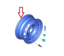 Jante tôle Ford Transit Courier depuis 2023, noir, 6.0Jx15, ET45, 5x108, CH63.3