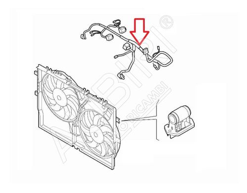 Câblage du ventilateur de refroidissement moteur, Fiat Ducato depuis 2021 sans climatisation