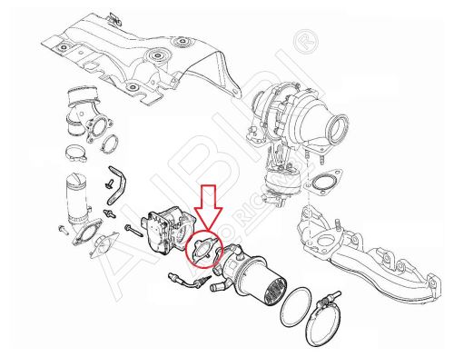 Joint boîtier papillon Fiat Ducato depuis 2021 2.2D, Doblo 2016-2021 1.6D