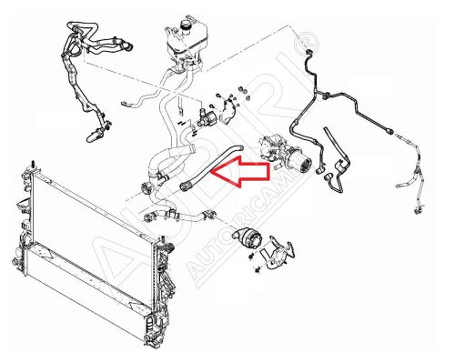 Durite refroidisseur d'eau Fiat Ducato depuis 2021 2.2D refroidissement EGR