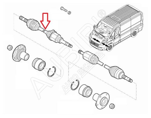 Cardan, arbre de transmission Fiat Ducato depuis 2021 2.2D droit - M40