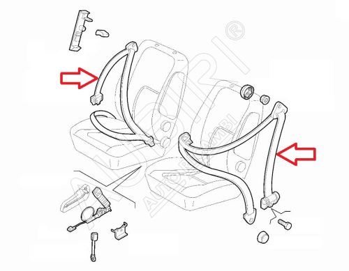 Ceinture de sécurité Fiat Ducato depuis 2021 gauche/droite