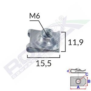 Mounting clip M6 mm/10 pcs in a package