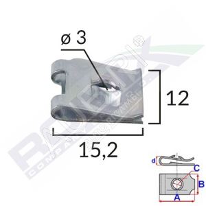 Mounting clip 3.0 mm/25 pcs in a package