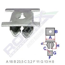 Clip de fixation capot inférieur du moteur Fiat Ducato depuis 2006 - kit 10 pces