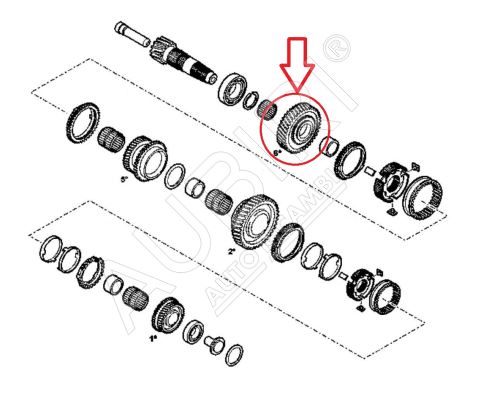 6th gear wheel Fiat Ducato since 2021 2.2D - 45/28 teeth
