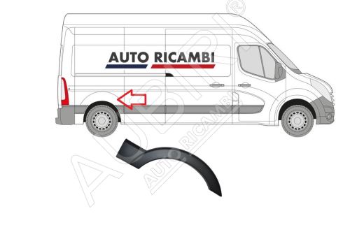 Protective trim Renault Master since 2010 right, rear fender trim