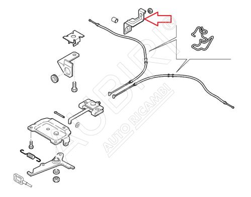 Support de câble de frein Fiat Ducato, Jumper, Boxer depuis 2006 droit