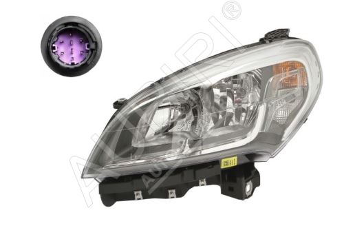 Phare avant Fiat Doblo depuis 2016 gauche H7+H7, avec feux diurnes, avec moteur