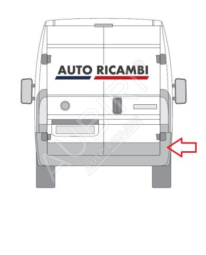 Pare-chocs arrière Fiat Ducato 2006-2014 coin droit 270° - conduite à droite