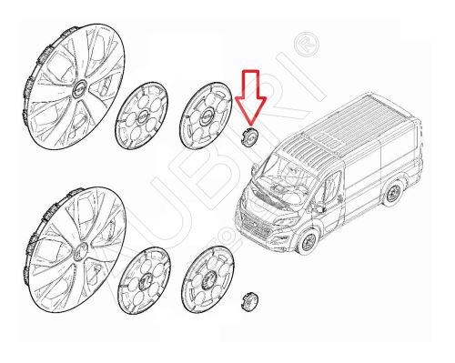 Cache moyeu roue Opel Movano depuis 2021 jantes en alliage 60mm