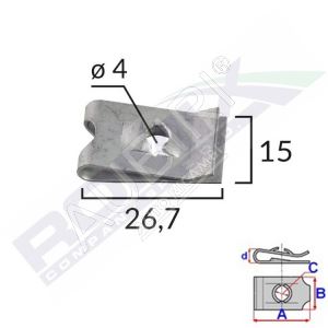 Mounting clip 4,0mm/10 pcs in a package