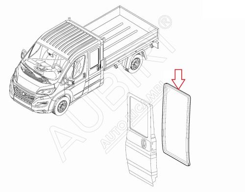 Left rear door seal Fiat Ducato, Jumper, Boxer since 2014 for double cab