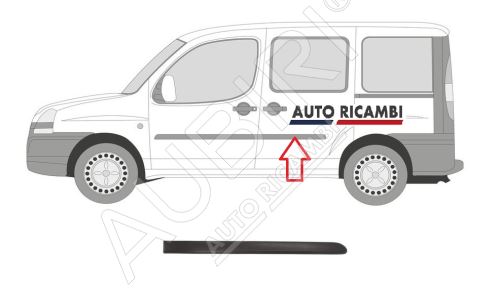 Baguette de protection Fiat Doblo 2000-2005 gauche, porte arrière, noir