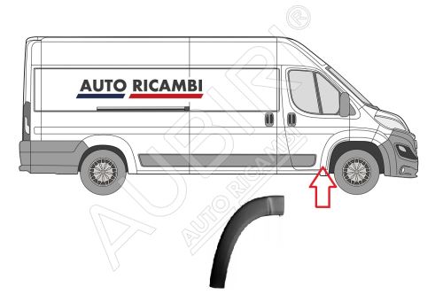 Baguette de protection Fiat Ducato depuis 2014 droit, garniture de roue avant