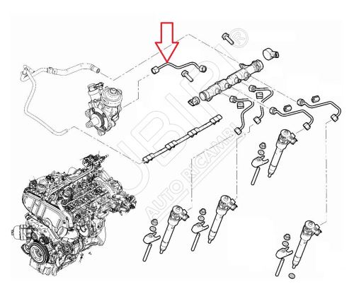 Tuyau haute pression pompe injection Fiat Ducato depuis 2021 2.2D rampe