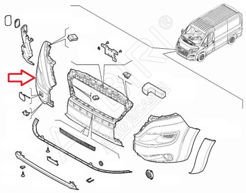 Front bumper Fiat Ducato since 2021 right, 360° Parking System