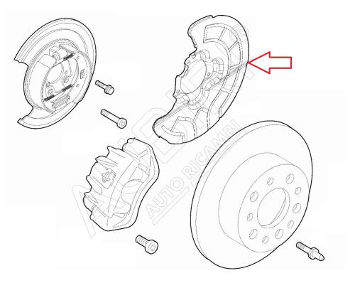 Flasque de frein Fiat Ducato, Jumper, Boxer depuis 2021 arrière, droit