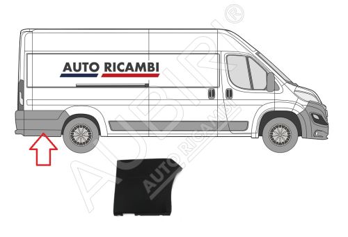 Baguette de protection Fi. Ducato depuis 2014 droit, derrière la roue arrière, large, noir