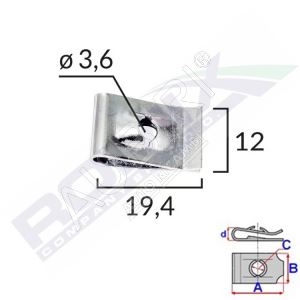 Mounting clip 3,6mm/25 pcs in a package