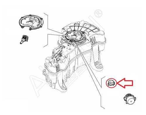 Capteur de réservoir ADBlue Fiat Ducato depuis 2018, Doblo, Fiorino depuis 2016