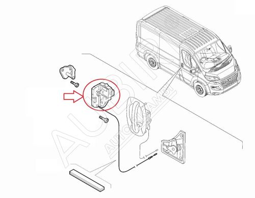 Rear sliding door lock Fiat Ducato since 2006 middle, right