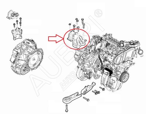 Support moteur Fiat Ducato depuis 2021 2.2D gauche, 88/103KW