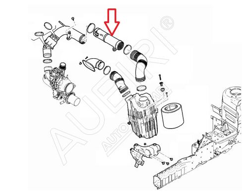 Conduite d'air Fiat Ducato depuis 2021 2.2D entre le filtre et le turbo