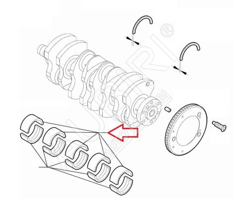 Coussinets de palier principaux CN3 Jaune force 1.838-1.842 Fiat Doblo 2010-2023, Ducato de 2011 2.0/2.2D