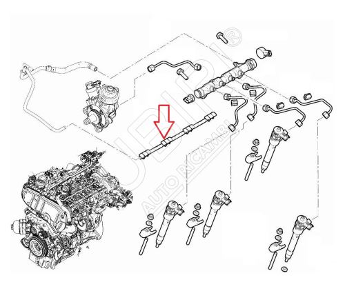 Durite de trop-plein de carburant des injecteurs Fiat Ducato depuis 2021 2.2D