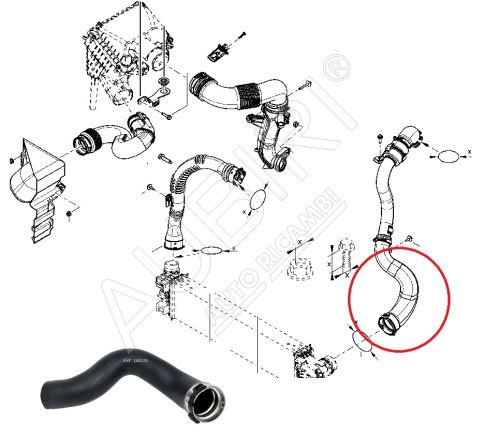 Durite de turbo Renault Trafic 2014-2019 1.6 entre l'turbo et le intercooler