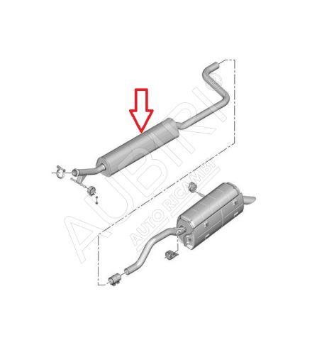 Silencieux d'échappement Citroën Berlingo, Partner depuis 2018 1.2 PureTech medium, empattement 2785