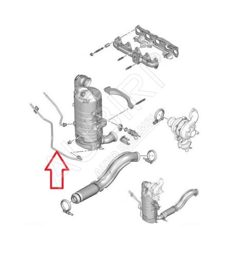 Tube capteur, pression différentielle Citroën Berlingo, Partner de 2018 1.5 BlueHDi- inf.