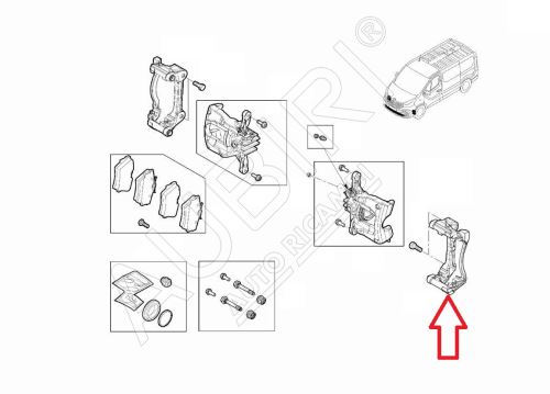 Support d'étrier de frein Renault Trafic depuis 2014, Vivaro 2014-2019 avant gauche