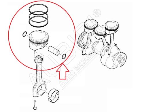 Piston Citroën Berlingo, Partner depuis 2016 1.2 PureTech - jeu de 3 pces