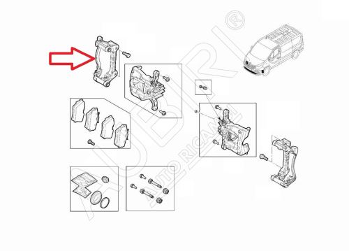 Support d'étrier de frein Renault Trafic depuis 2014, Vivaro 2014-2019 avant droit