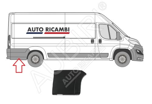 Baguette de protection Fiat Ducato depuis 2014 droit, derrière la roue arrière large, noir