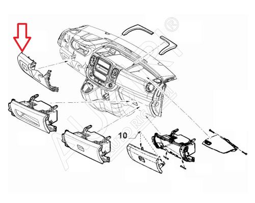 Composant de tableau de bord Renault Trafic 2014-2021, Talento 2016-2021