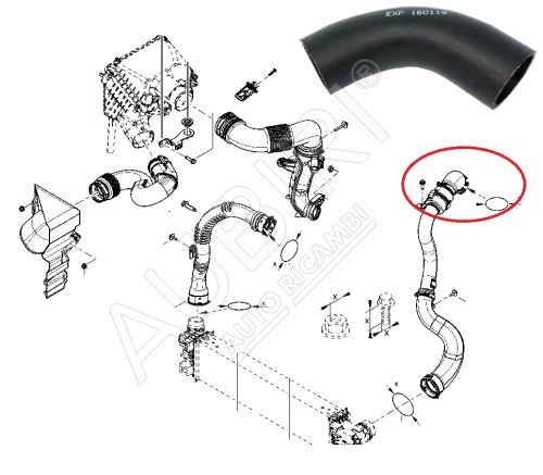 Durite de turbo Renault Trafic 2014-2019 1.6 entre l'turbo et le intercooler