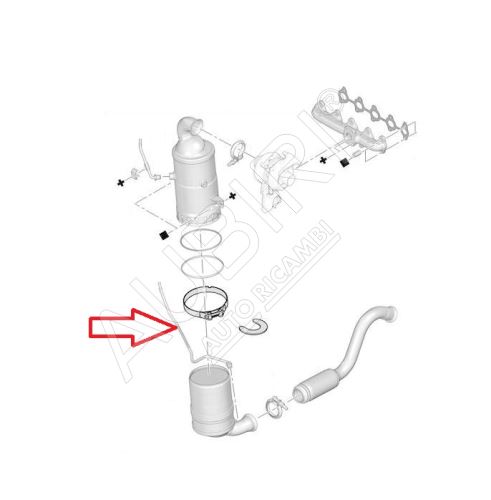 Tube capteur pression différentielle Citroën Berlingo, Partner 2008-2016 1.6 HDi inférieur