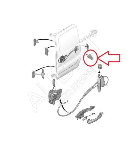 Butée de porte coulissante Citroën Berlingo, Partner 2008-2018 droite