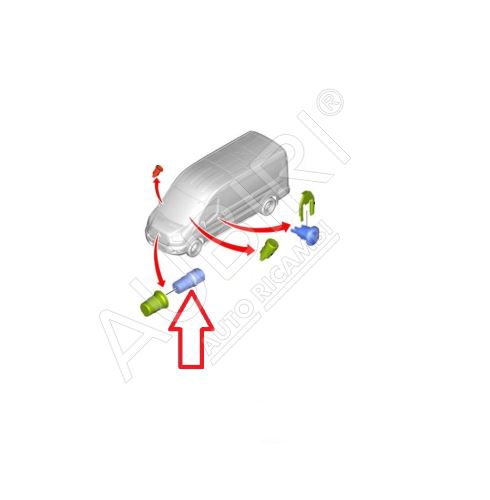 Insert de serrure de masque avant Ford Transit depuis 2014, Transit Custom depuis 2012