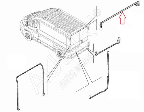 Joint de porte Fiat Ducato, Jumper, Boxer depuis 2006 supérieur pour la porte hayon droite, H1