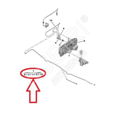 Washer tank Citroën Berlingo, Peugeot Partner since 2018 rear wiper