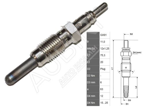 Bougie de préchauffage Fiat Doblo 2000-2005 1.9D