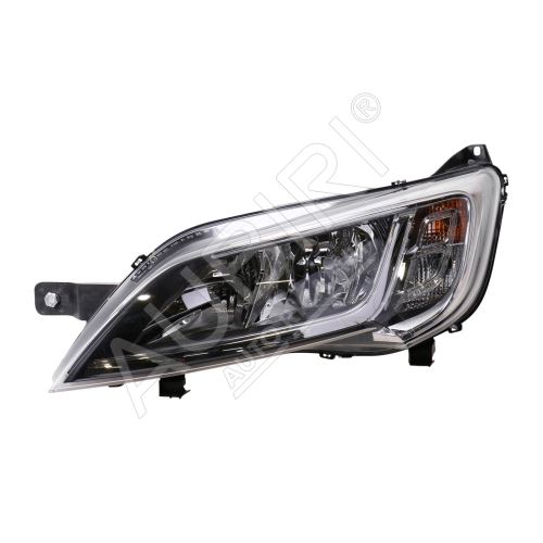 Phare avant Fiat Ducato depuis 2014 gauche H7+H7 cadre argenté, sans LED