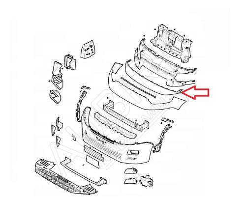 Barre de calandre Fiat Doblo depuis 2022 supérieure