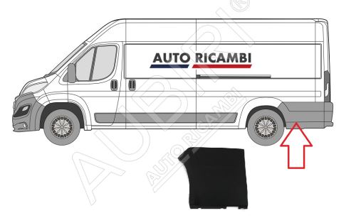 Baguette de protection Fi. Ducato depuis 2014 gauche derrière la roue arrière, large, noir