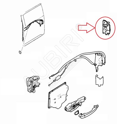 Loquet de verrouillage Citroën Jumpy depuis 2016 centre, gauche, pour porte coulissante